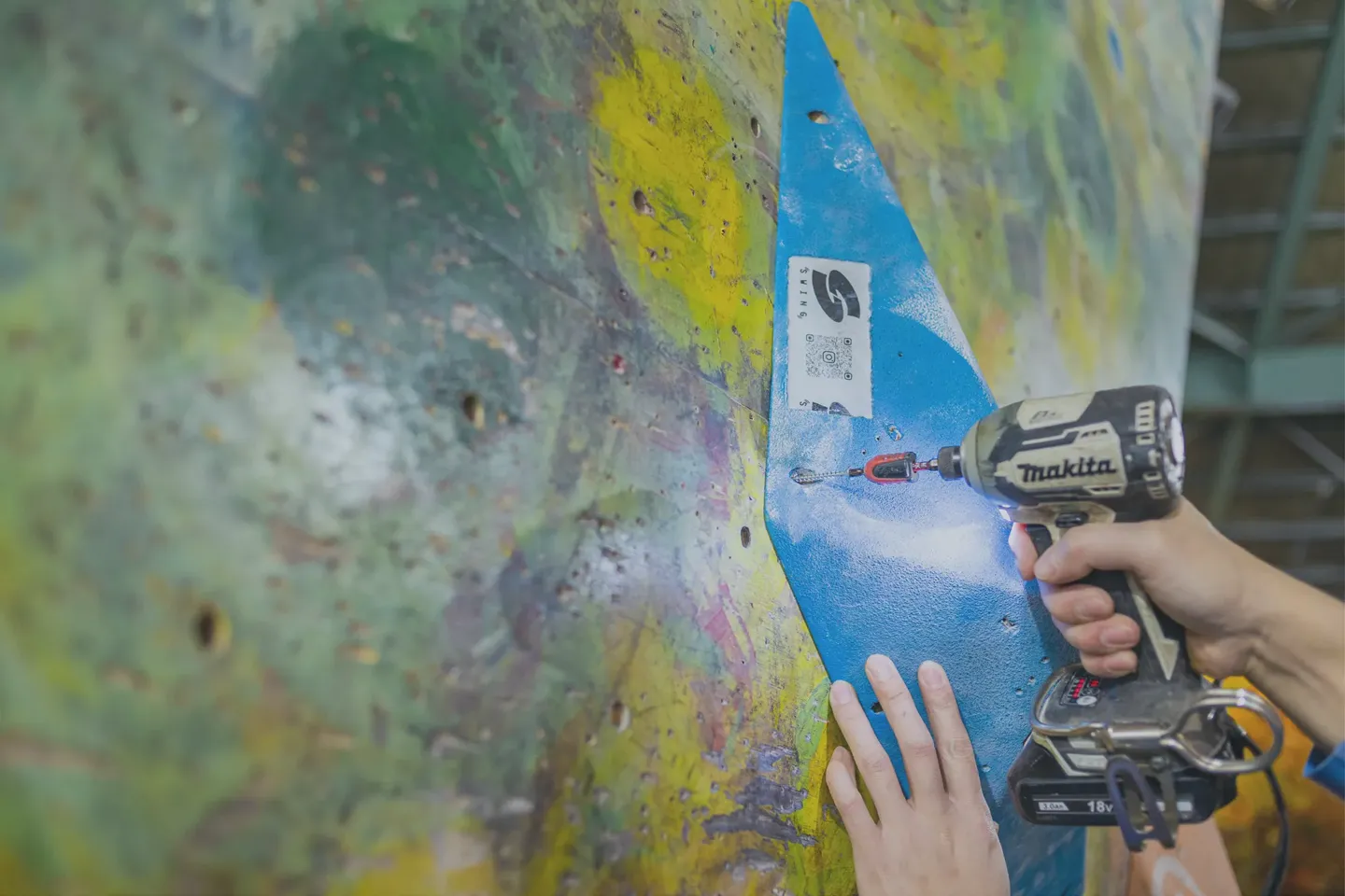 ルートセットをしているようす